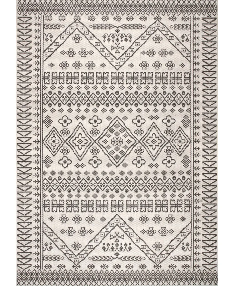 nuLoom Kandace OWDN24B Ivory 6'3" x 9'2" Outdoor Area Rug