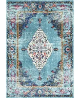 nuLoom Veronica KKCB26A Aqua 2'6" x 10' Runner Rug