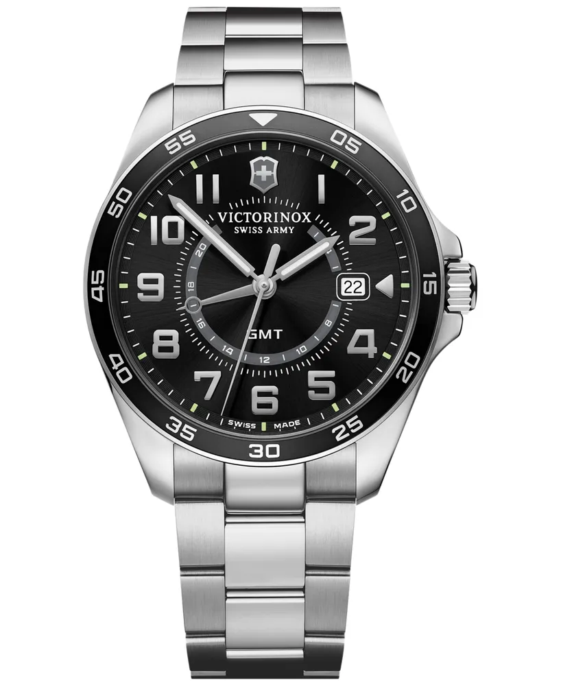 Victorinox Men's FieldForce Classic Gmt Stainless Steel Bracelet Watch 42mm