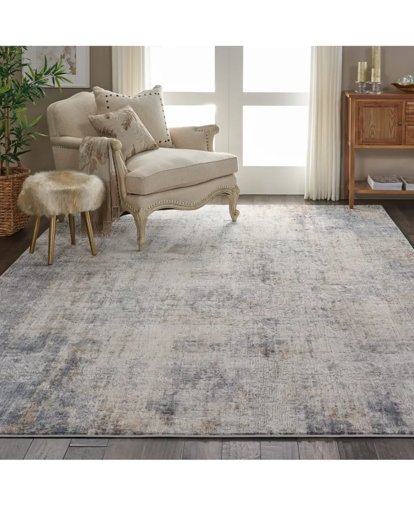 Nourison Home Rustic Textures RUS01 Gray and Beige 7'10" x 10'6" Area Rug