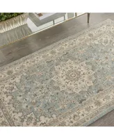 Nourison Home Living Treasures LI15 Aqua and Ivory 2'6" x 4'3" Area Rug