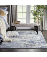 Nourison Home Rustic Textures RUS08 Gray and Blue 3'11" x 5'11" Area Rug