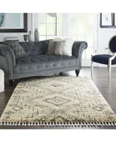 Nourison Home Oslo Shag OSL02 Ivory and Gray 4' x 6' Area Rug