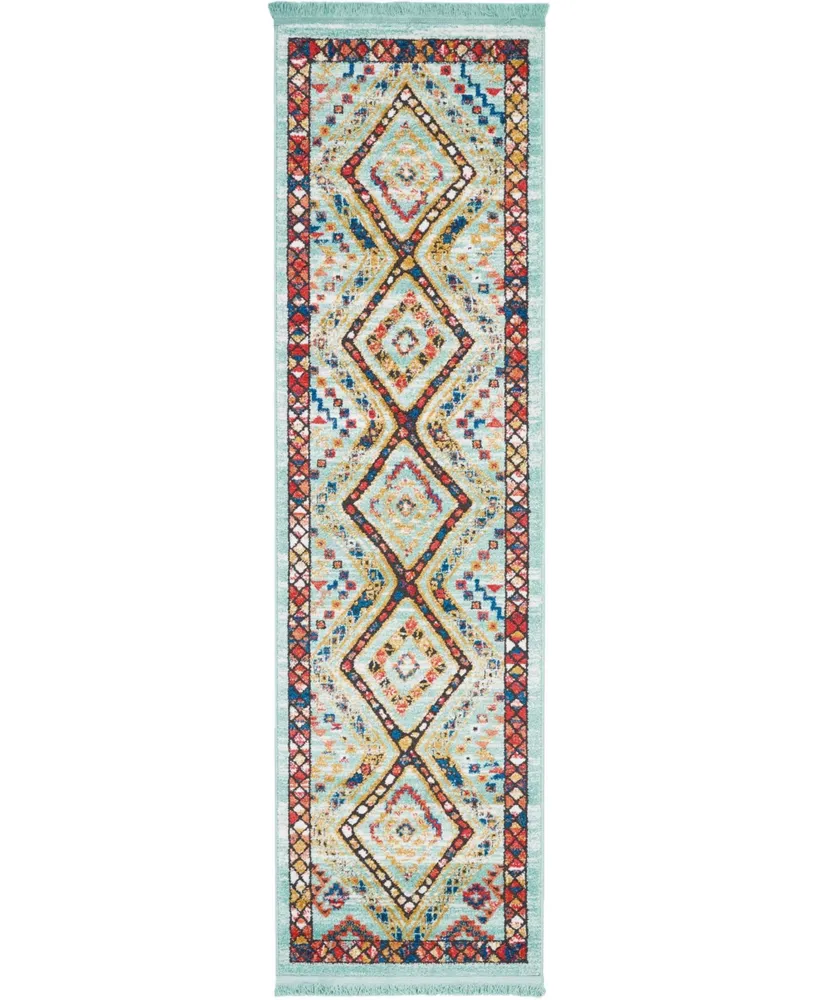 Nourison Home Navajo NAV02 Aqua 2'2" x 7'9" Runner Rug