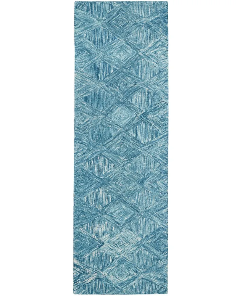 Nourison Home Interlock LNK01 Aquamarine 2'3" x 7'6" Runner Rug