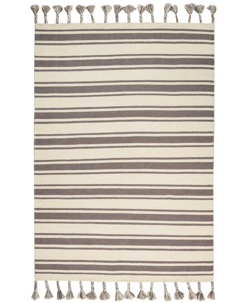 Nourison Home Rio Vista DST01 Ivory and Gray 5' x 7'6" Area Rug
