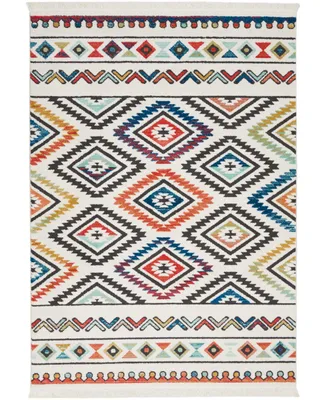 Nourison Home Navajo NAV06 White 5'3" x 7'6" Area Rug