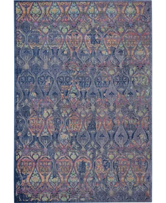 Nourison Home Ankara Global ANR08 Navy and Multi 4' x 6' Area Rug