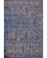 Nourison Home Ankara Global ANR08 Navy and Multi 4' x 6' Area Rug