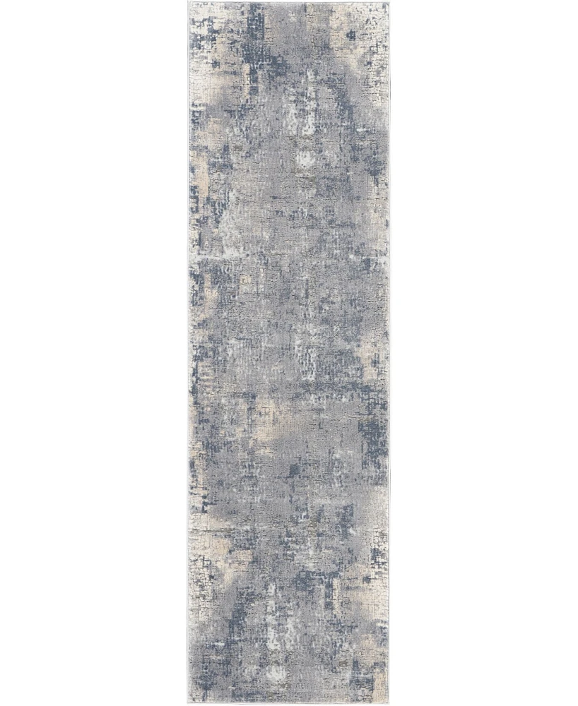 Nourison Home Rustic Textures RUS06 Gray and Beige 2'2" x 7'6" Runner Rug