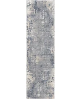 Nourison Home Rustic Textures RUS06 Gray and Beige 2'2" x 7'6" Runner Rug