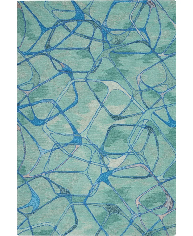 Nourison Home Symmetry SMM05 Aqua 3'9" x 5'9" Area Rug