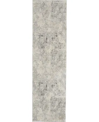 Nourison Home Rustic Textures RUS07 Gray and Beige 2'2" x 7'6" Runner Rug