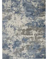 Nourison Home Rustic Textures RUS08 Gray and Blue 7'10" x 10'6" Area Rug