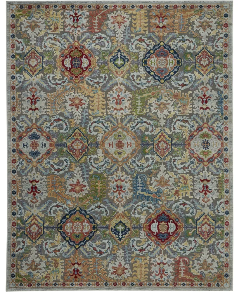 Nourison Home Ankara Global ANR12 Gray and Multi 8'10" x 11'10" Area Rug