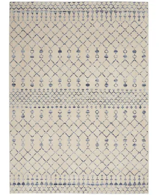 Nourison Home Palermo PMR03 Beige and Blue 4' x 6' Area Rug