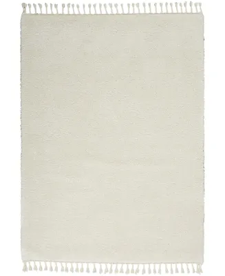 Nourison Home Serenity Shag SRS04 Ivory 5'3" x 7'10" Area Rug