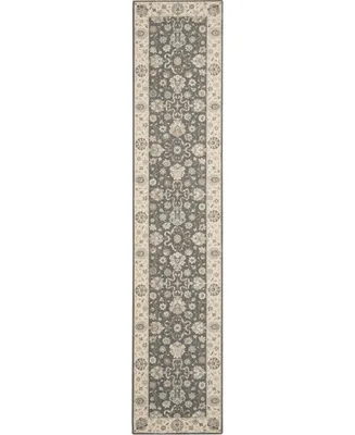 Nourison Home Living Treasures LI16 Gray and Ivory 2'6" x 12' Runner Rug