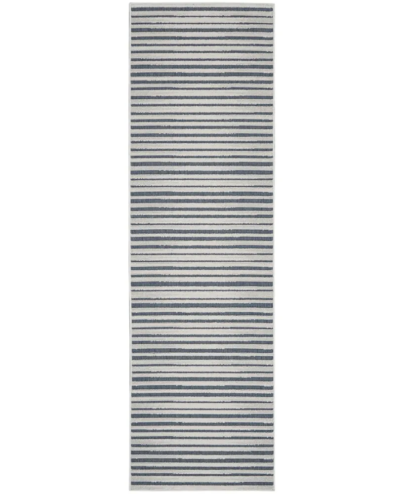 Nourison Home Key Largo KLG01 Blue 2'2" x 10' Runner Rug