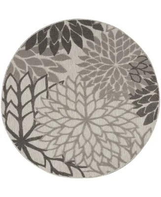 Nourison Home Aloha ALH05 Silver 4' Round Rug