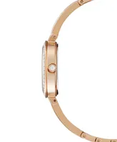 Citizen Eco-Drive Women's Pink Gold-Tone Stainless Steel & Crystal Bangle Bracelet Watch 25mm - Pink Gold