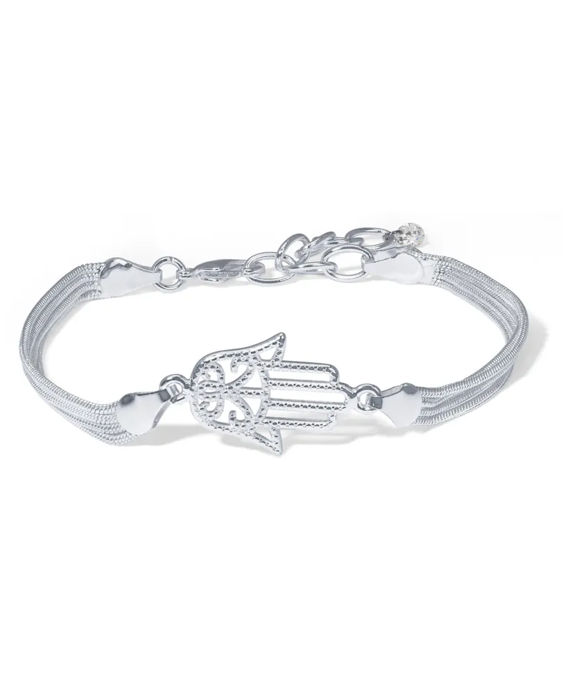 Silver Plate Hamsa Hand Bracelet