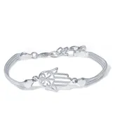 Silver Plate Hamsa Hand Bracelet