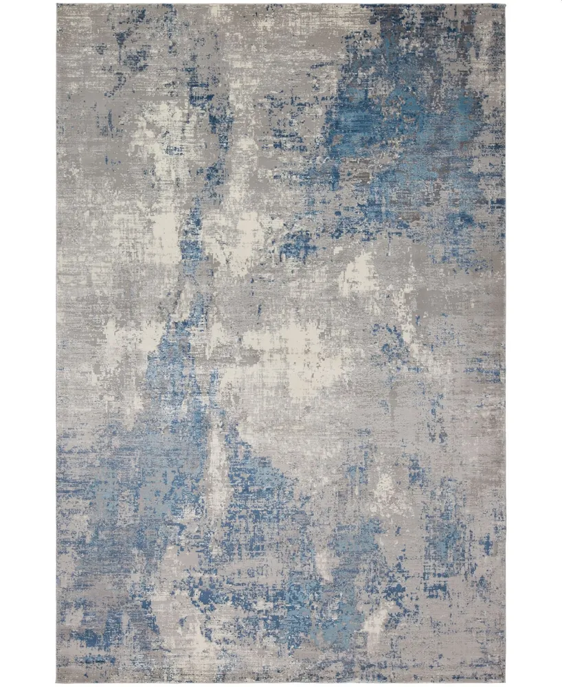 Sunbrella Modern Sm-02 Gray/Blue 9' x 12' Area Rug