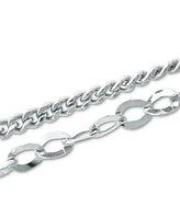 Giani Bernini Double Chain Link Ankle Bracelet Sterling Silver and 18k Over Silver, Created for Macy's