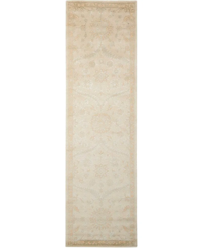 Nourison Home Luminance LUM04 Cream and Mint 2'3" x 8' Runner Rug