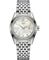 Rado Women's Swiss HyperChrome Classic Stainless Steel Bracelet Watch 35mm Gift Set