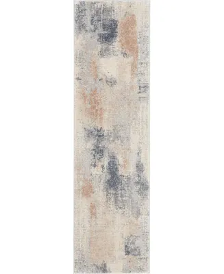 Nourison Home Rustic Textures RUS02 Beige and Gray 2'2" x 7'6" Runner Rug