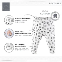 The Peanutshell Baby Boys Pants Set, 5 Pack, Grey Safari Animals