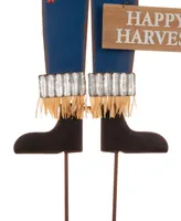 Glitzhome 36" Fall Metal Scarecrow Yard Stake or Standing or Hanging Sign