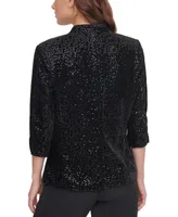 Eliza J Sequinned Velvet Jacket