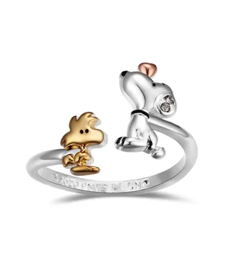 Peanuts Snoopy and Woodstock Bypass Ring - Tri