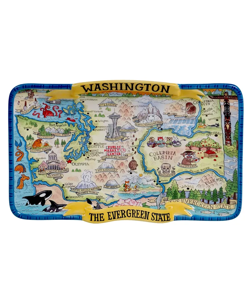 Certified International Washington Souvenir Rectangular Platter