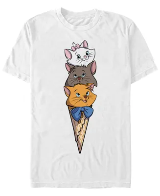 Fifth Sun Men's Kitten Ice Cream Short Sleeve T-Shirt