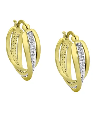 Macy's Diamond Accent Gold-plated Twist Hoop Earrings