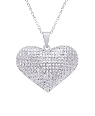 Macy's Diamond Accent Silver-plated Heart Pendant Necklace