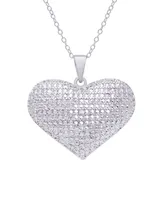 Macy's Diamond Accent Silver-plated Heart Pendant Necklace