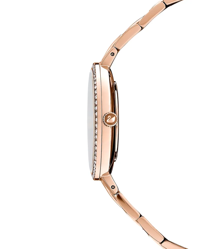 Swarovski Women's Swiss Cosmopolitian Rose Gold-Tone Stainless Steel Pvd Bracelet Watch 35mm