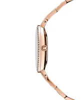 Swarovski Women's Swiss Cosmopolitian Rose Gold-Tone Stainless Steel Pvd Bracelet Watch 35mm