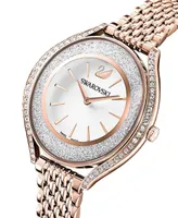 Swarovski Women's Swiss Crystalline Aura Rose Gold-Tone Stainless Steel Pvd Bracelet Watch 35mm