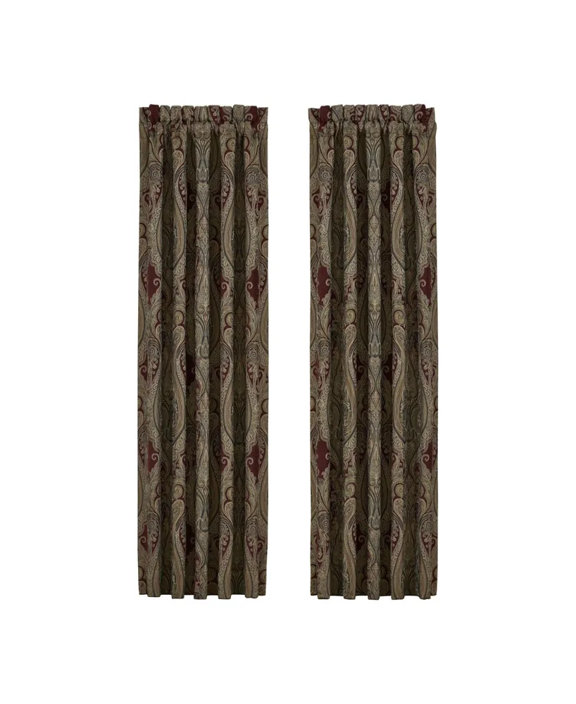 J Queen New York Garnet Window Panel Pair, 84" x 50"