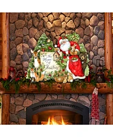 Designocracy by Susan Winget Woodland Playing Santa Wall and Door Decor