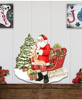 Designocracy by Susan Winget Classic Christmas Wish List Santa Wall and Door Decor