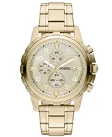 Fossil Men's Chronograph Dean Gold-Tone Stainless Steel Bracelet Watch 45mm