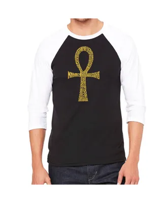 La Pop Art Ankh Men's Raglan Word T-shirt