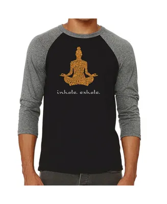La Pop Art Inhale Exhale Men's Raglan Word T-shirt